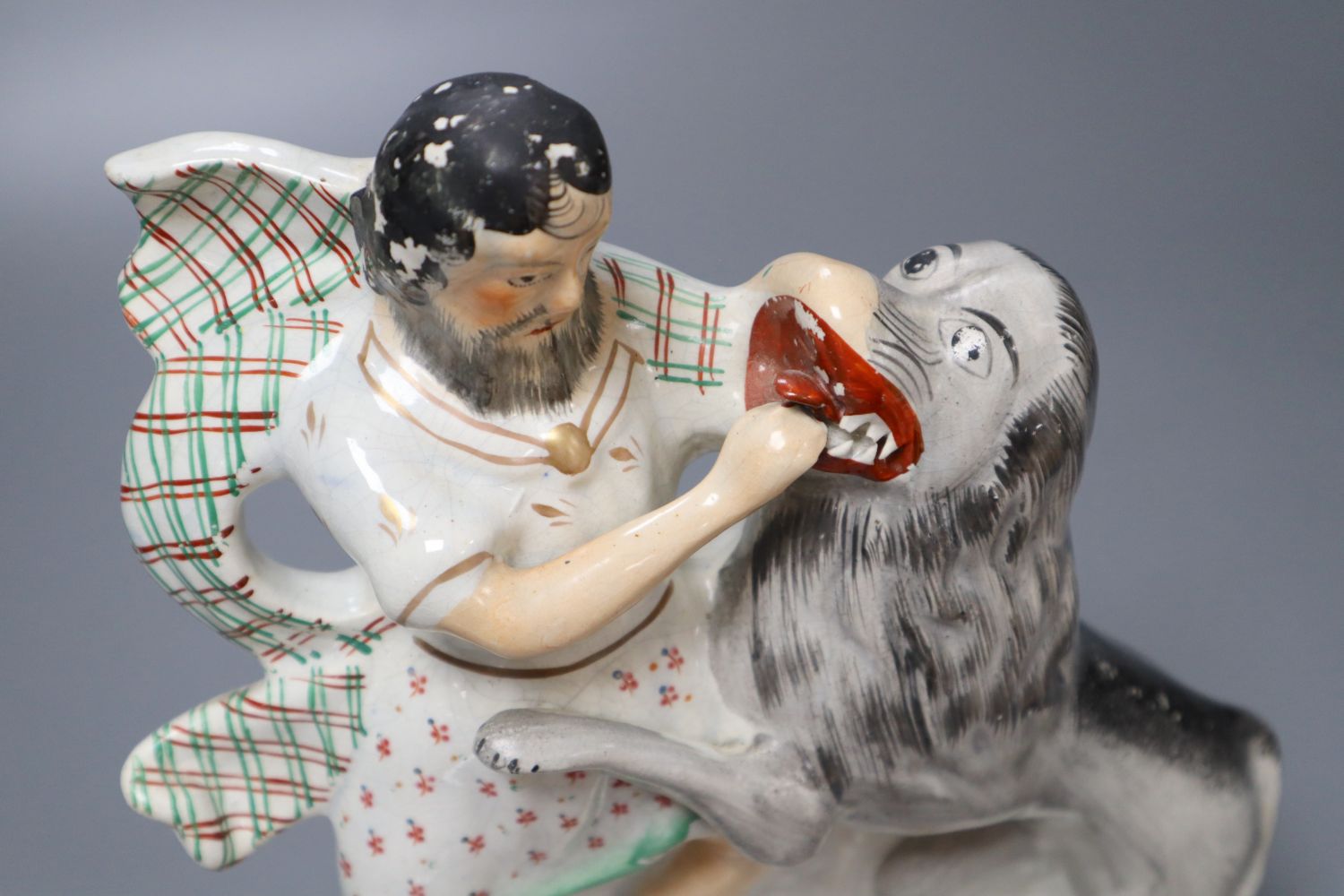 A Victorian Staffordshire flatback figure, Van Amburgh, The American Lion Tamer, height 27cm